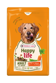 Happy Life Adult with Beef flavour - Változatos kutyaeledel marhahús ízesítéssel – élénk felnőtt kutyáknak 2,5 kg
