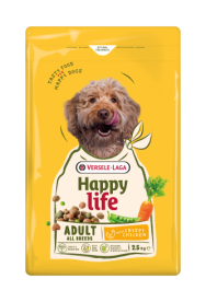 Happy Life Adult with Chicken flavour - Változatos kutyaeledel csirkehús ízesítéssel – élénk felnőtt kutyáknak 2,5 kg