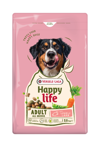 Happy Life Adult Lamb - Változatos kutyaeledel bárány ízesítéssel – élénk felnőtt kutyáknak 2,5 kg