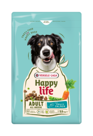 Happy Life Adult with Salmon - Változatos eledel lazac ízesítéssel – élénk felnőtt kutyáknak  2.5 kg