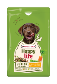 Happy Life Junior with Chicken - Kiegyensúlyozott eledel csirkehússal – élénk, növekedésben lévő kölyökkutyáknak - 2,5 kg