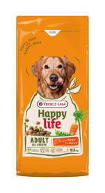 Happy Life Adult with Beef flavour - Változatos kutyaeledel marhahús ízesítéssel – élénk felnőtt kutyáknak 12,5 kg