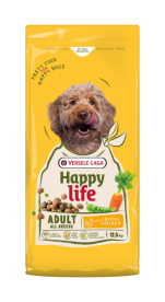 Happy Life Adult with Chicken flavour - Változatos kutyaeledel csirkehús ízesítéssel – élénk felnőtt kutyáknak 12,5 kg