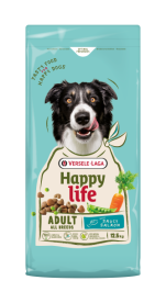 Happy Life Adult with Salmon - Változatos eledel lazac ízesítéssel – élénk felnőtt kutyáknak  12.5 kg