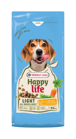 Happy Life Adult Light with Chicken  - Kiegyensúlyozott eledel csirkehússal – túlsúlyos kutyáknak. 12,5 kg