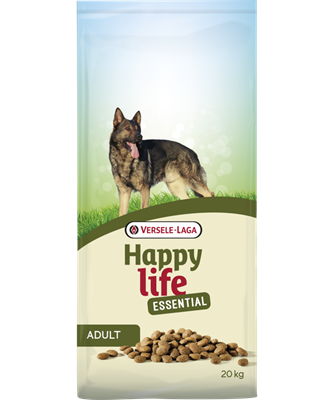 Happy Life Essential - Teljesértékű, kiegyensúlyozott összetételű kutyatáp felnőtt kutyáknak - 20 kg