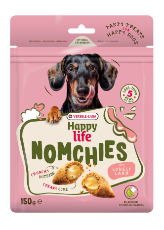 Happy Life Nomchies Lamb  - Ropogós jutalomfalat krémes töltelékkel – bárányos ízben - 150 gr