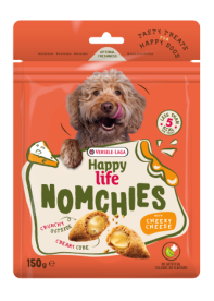 Happy Life Nomchies Cheese  - Ropogós jutalomfalat krémes töltelékkel – sajtos ízben - 150 gr