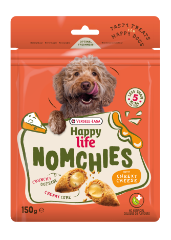 Happy Life Nomchies Cheese  - Ropogós jutalomfalat krémes töltelékkel – sajtos ízben - 150 gr