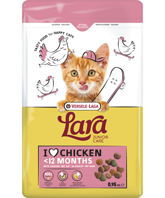 LARA  -  Junior Care with Chicken - Ízletes csirkés kölyök macskatáp 950g