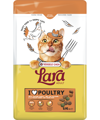 LARA - Adult with Chicken-Turkey - csirkés és pulykás falatok felnőtt macskáknak - 950 gr