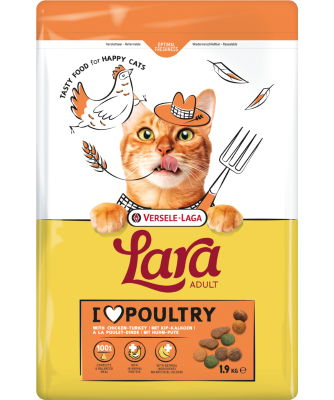 LARA - Adult with Chicken-Turkey - csirkés és pulykás falatok felnőtt macskáknak - 1.9 kg
