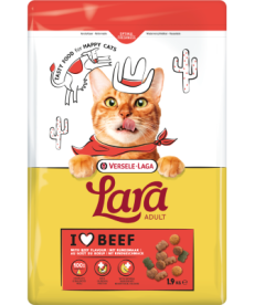 LARA - Adult with Beef Flavour - Ízletes marhás falatok felnőtt macskáknak - 1.9 kg