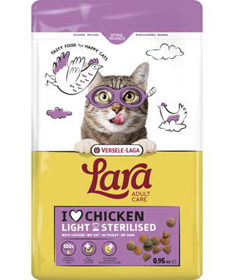 LARA - Adult Care Light Sterilised with Chicken - Ízletes csirkés falatok ivartalanított és kevésbé aktív macskáknak 950 gr