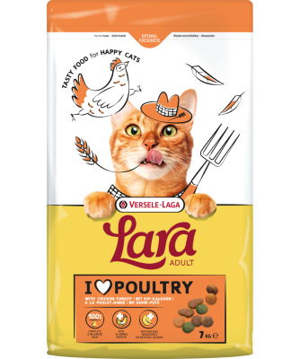 LARA - Adult with Chicken-Turkey - csirkés és pulykás falatok felnőtt macskáknak - 7 kg