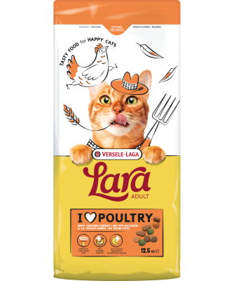 LARA - Adult with Chicken-Turkey - csirkés és pulykás falatok felnőtt macskáknak - 12,5 kg