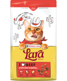 LARA - Adult with Beef Flavour - Ízletes marhás falatok felnőtt macskáknak - 7 kg