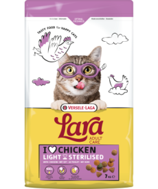 LARA - Adult Care Light Sterilised with Chicken - Ízletes csirkés falatok ivartalanított és kevésbé aktív macskáknak 7 kg