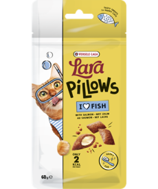 LARA - Pillows with Salmon Happy Fur Treats - Ízletes jutalomfalatok boldog cicáknak! Lazacos párnácskák..  60 gr